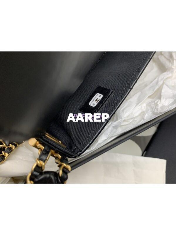 Replica Chanel 24FW Aged Calfskin Small Flap Chain Bag AS4424 Black 9