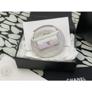 Replica Chanel Grained Calfskin Leather Clutch Bag AP3467 White