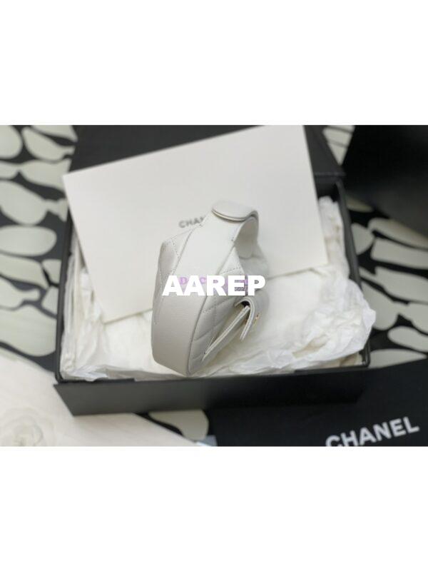 Replica Chanel Grained Calfskin Leather Clutch Bag AP3467 White 5