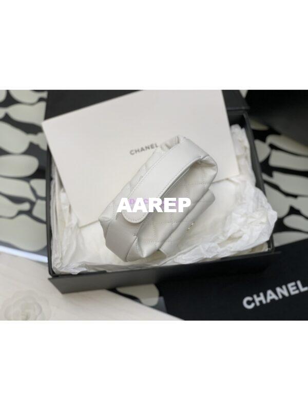 Replica Chanel Grained Calfskin Leather Clutch Bag AP3467 White 6
