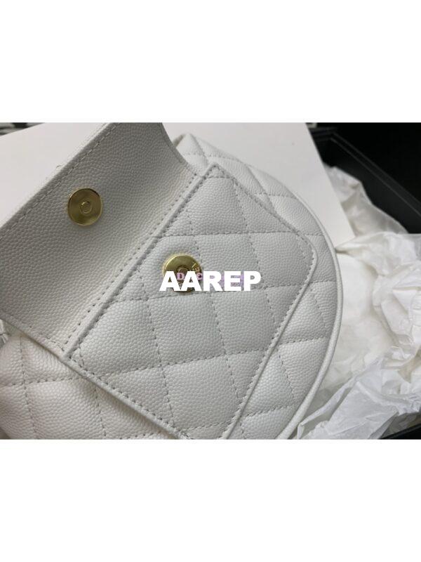 Replica Chanel Grained Calfskin Leather Clutch Bag AP3467 White 8