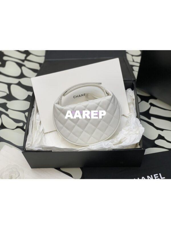 Replica Chanel Grained Calfskin Leather Clutch Bag AP3467 White 9