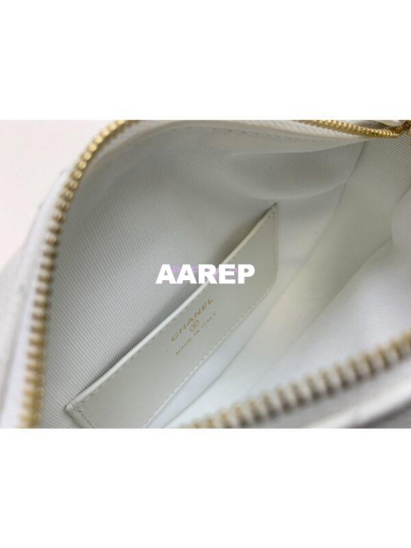 Replica Chanel Grained Calfskin Leather Clutch Bag AP3467 White 10