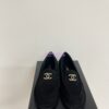 Replica Chanel 24P CC Suede and Wool Moccasins G45886 Dark Brown 2