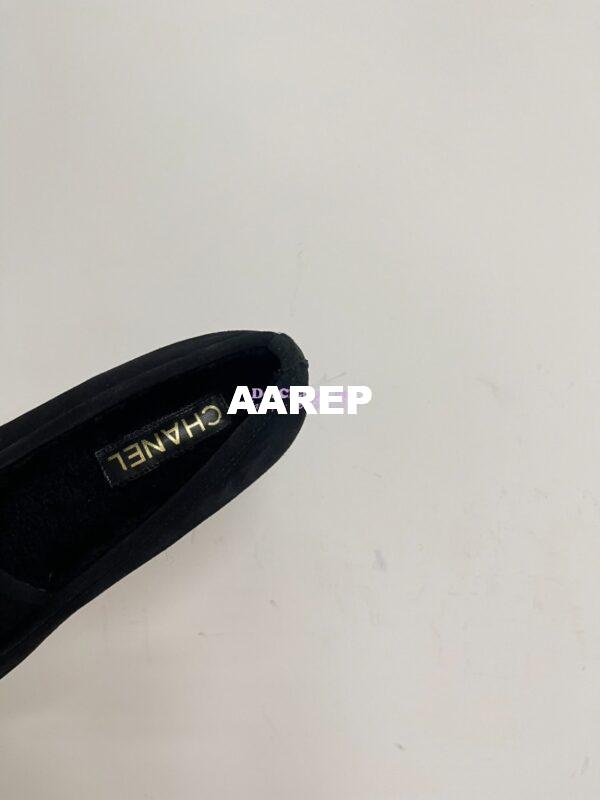 Replica Chanel 24P CC Suede and Wool Moccasins G45886 Black 8