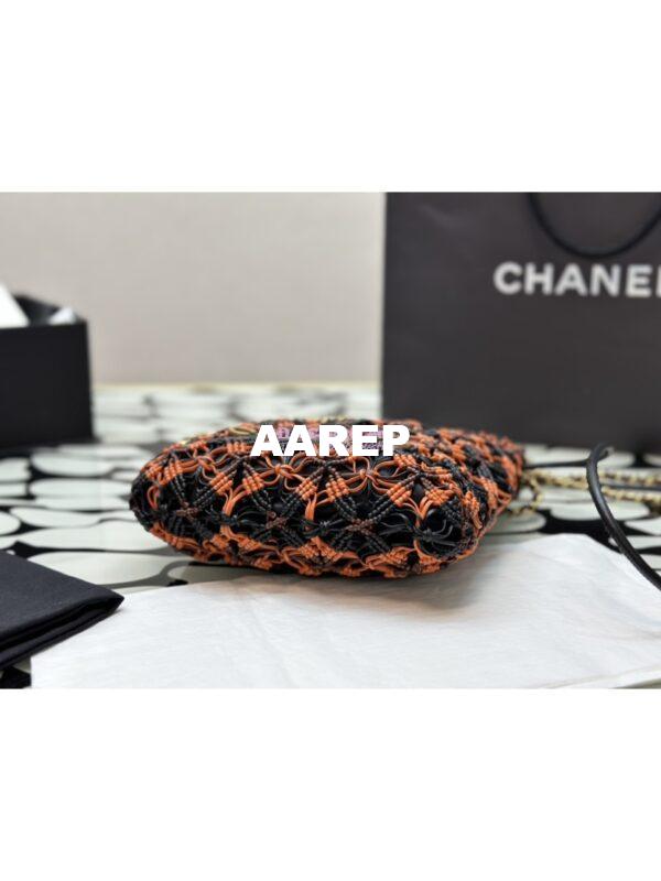 Replica Chanel Mini 22 Handbag Calfskin Macrame & Gold Metal AS3980 Orange, Burgundy & Black 6