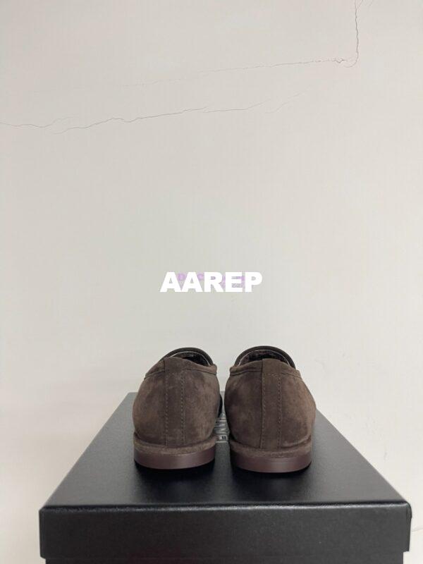 Replica Chanel 24P CC Suede and Wool Moccasins G45886 Dark Brown 10