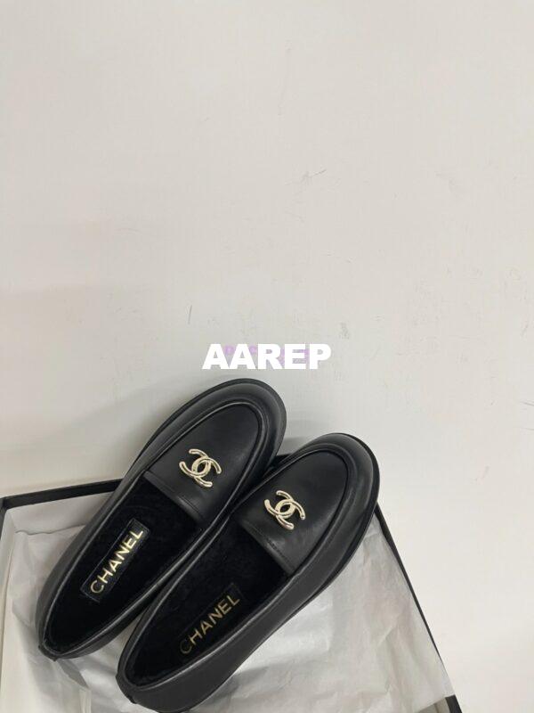 Replica Chanel 24P CC Lambskin Moccasins G45886 Black 10