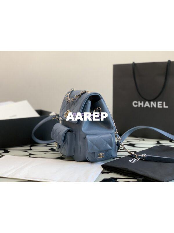 Replica Chanel Backpack Grained Shiny Calfskin AS4398 Denim 5