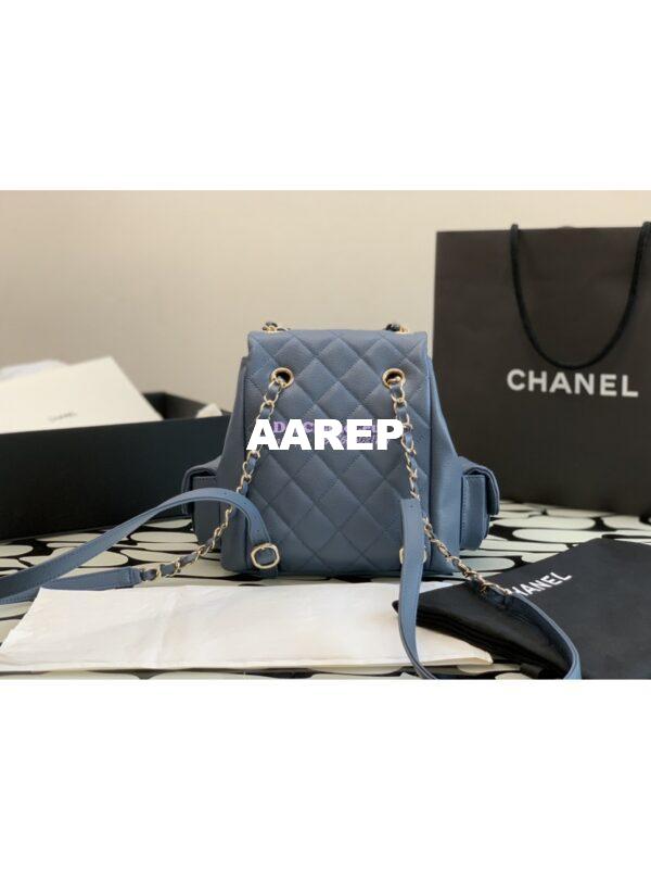 Replica Chanel Backpack Grained Shiny Calfskin AS4398 Denim 7