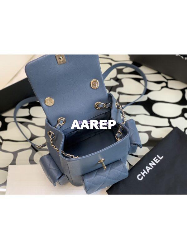 Replica Chanel Backpack Grained Shiny Calfskin AS4398 Denim 9