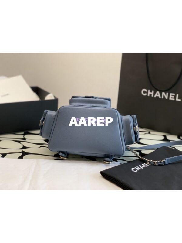 Replica Chanel Backpack Grained Shiny Calfskin AS4398 Denim 11