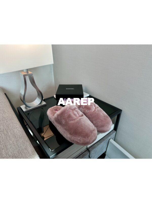 Replica Chanel 24B Wool Slippers G45984 Pink 4