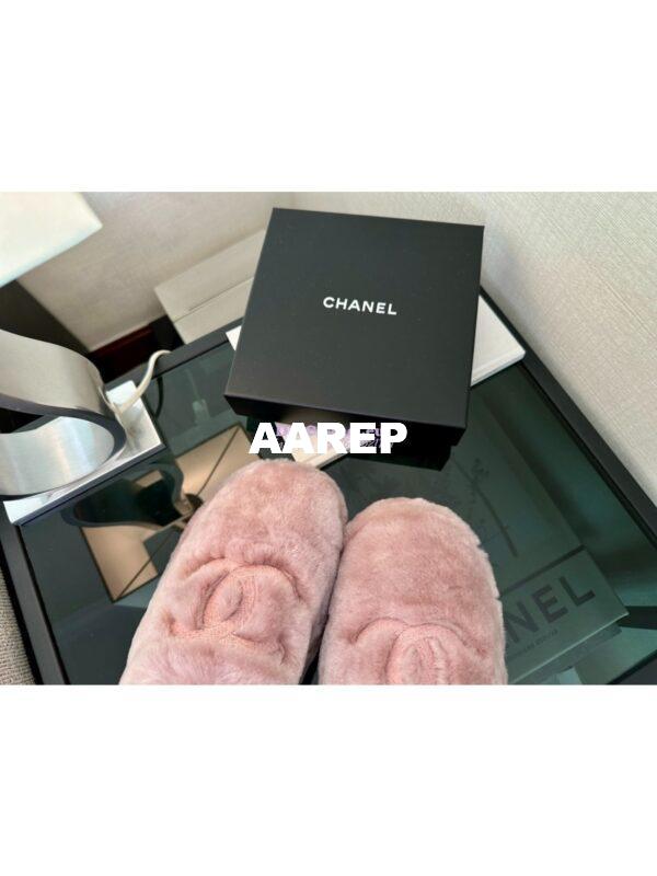 Replica Chanel 24B Wool Slippers G45984 Pink 8