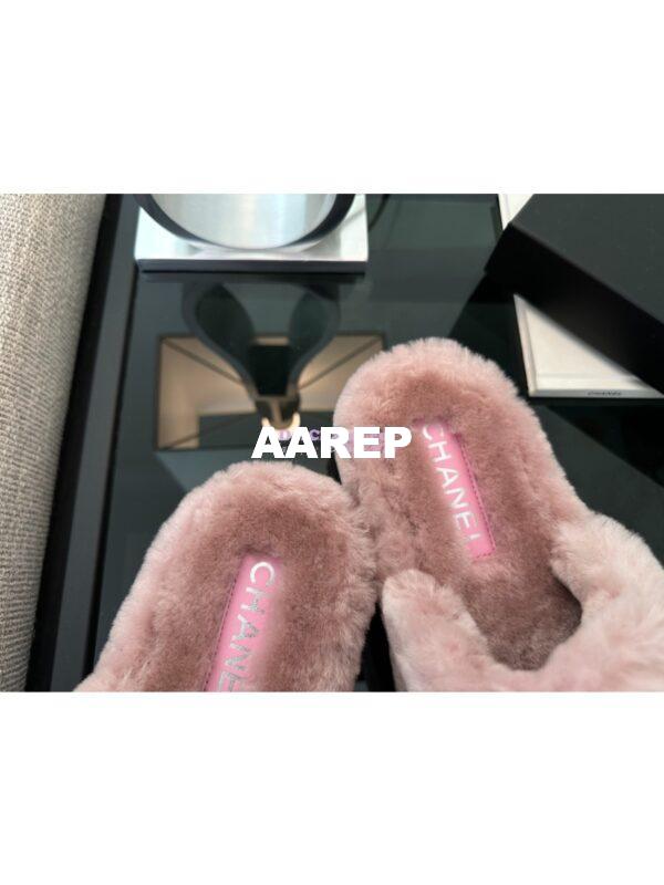 Replica Chanel 24B Wool Slippers G45984 Pink 10