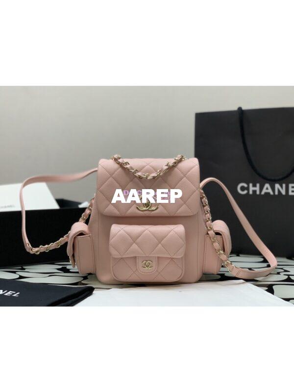 Replica Chanel Backpack Grained Shiny Calfskin AS4398 Light Pink 4