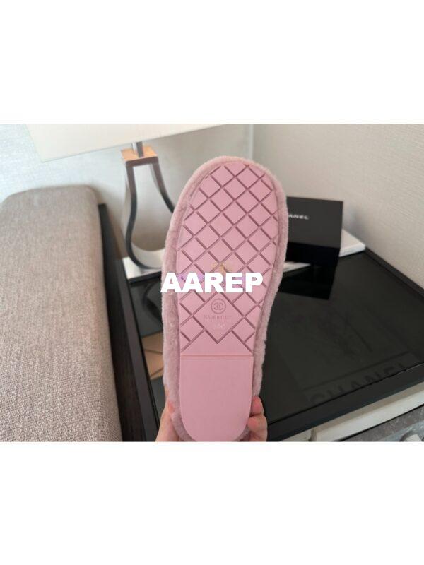 Replica Chanel 24B Wool Slippers G45984 Pink 11