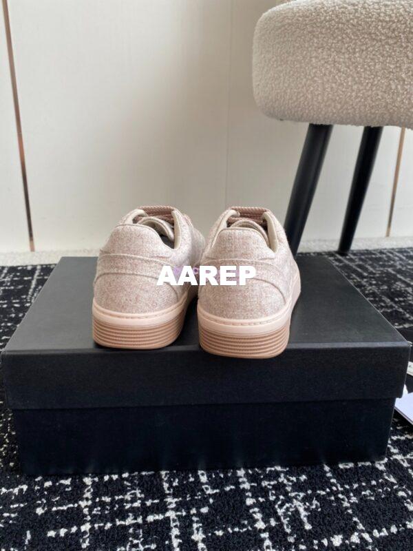 Replica Chanel 2024 Wool & Mixed Fibers Sneakers G46011 BlushPink 6