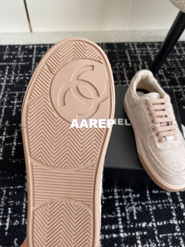 Replica Chanel 2024 Wool & Mixed Fibers Sneakers G46011 BlushPink 11