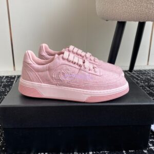 Replica Chanel 2024 Wool & Mixed Fibers Sneakers G46011 Pink 2