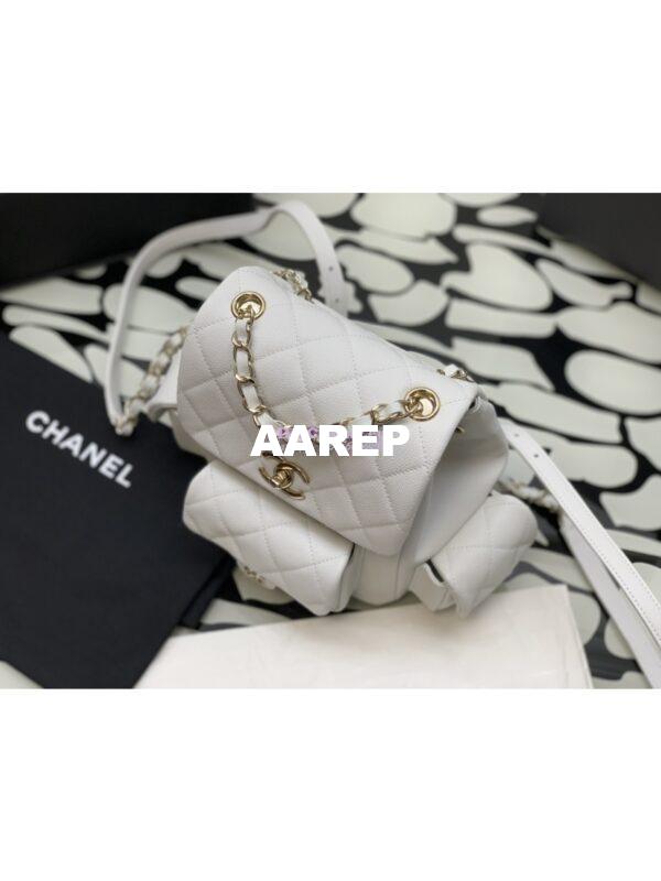 Replica Chanel Backpack Grained Shiny Calfskin AS4398 White 6