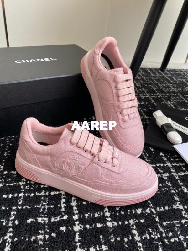 Replica Chanel 2024 Wool & Mixed Fibers Sneakers G46011 Pink 6