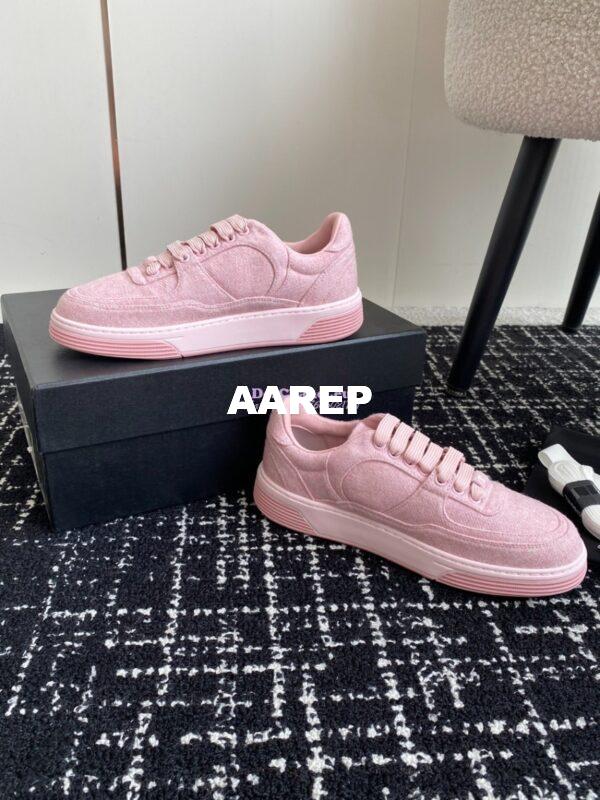 Replica Chanel 2024 Wool & Mixed Fibers Sneakers G46011 Pink 7
