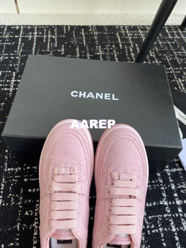 Replica Chanel 2024 Wool & Mixed Fibers Sneakers G46011 Pink 8