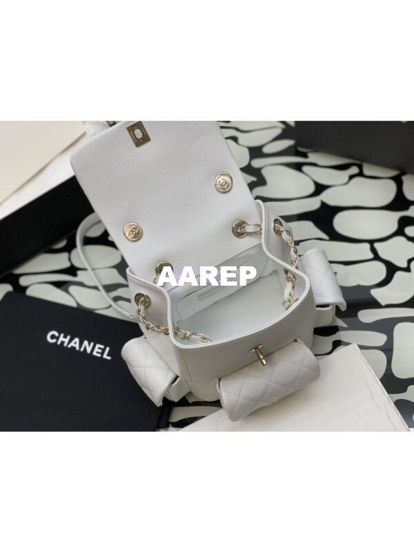 Replica Chanel Backpack Grained Shiny Calfskin AS4398 White 9