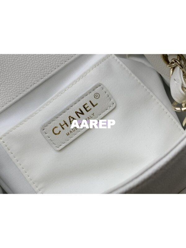 Replica Chanel Backpack Grained Shiny Calfskin AS4398 White 10