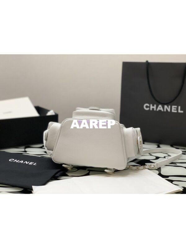 Replica Chanel Backpack Grained Shiny Calfskin AS4398 White 11