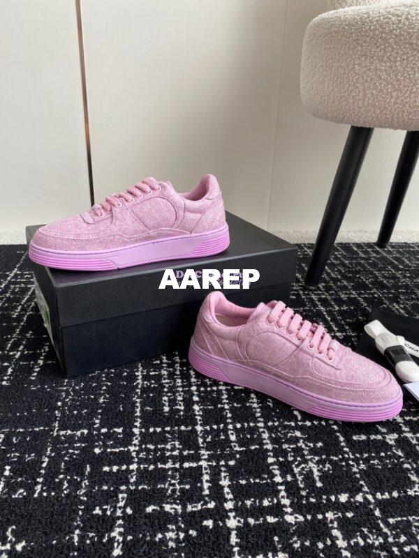 Replica Chanel 2024 Wool & Mixed Fibers Sneakers G46011 Lilac 7