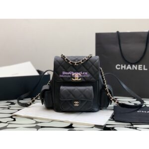 Replica Chanel Backpack Grained Shiny Calfskin AS4398 Black 2