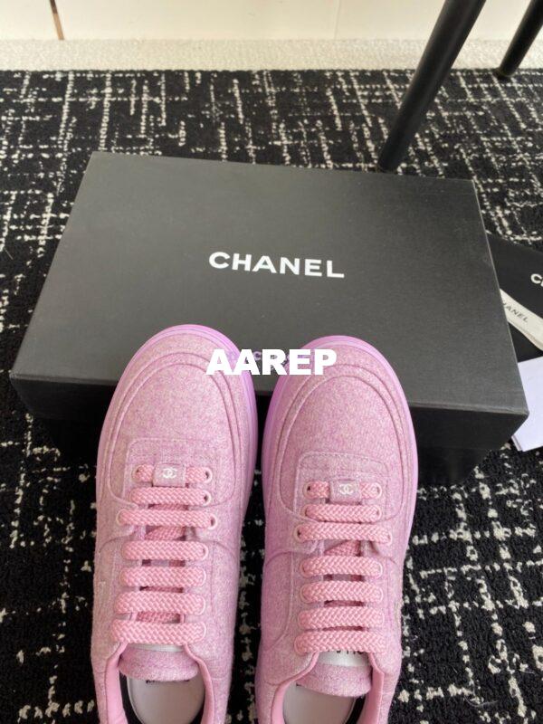 Replica Chanel 2024 Wool & Mixed Fibers Sneakers G46011 Lilac 8