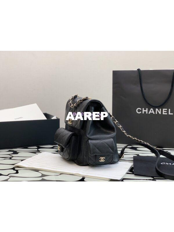 Replica Chanel Backpack Grained Shiny Calfskin AS4398 Black 3