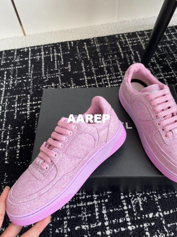 Replica Chanel 2024 Wool & Mixed Fibers Sneakers G46011 Lilac 10