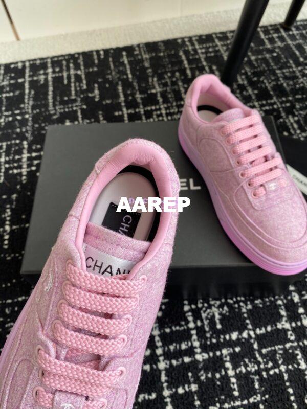 Replica Chanel 2024 Wool & Mixed Fibers Sneakers G46011 Lilac 11