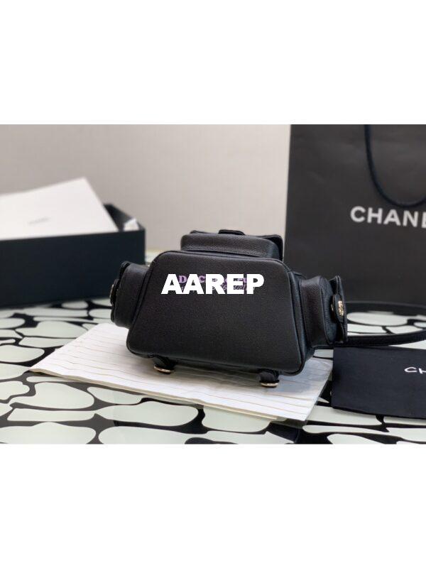 Replica Chanel Backpack Grained Shiny Calfskin AS4398 Black 7