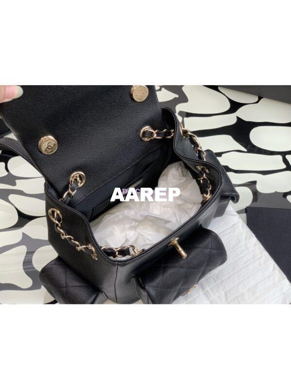 Replica Chanel Backpack Grained Shiny Calfskin AS4398 Black 8