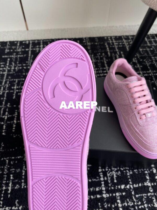 Replica Chanel 2024 Wool & Mixed Fibers Sneakers G46011 Lilac 13