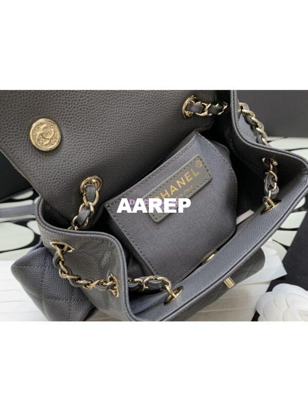 Replica Chanel Small Backpack Grained Shiny Calfskin AS4399 Grey 10