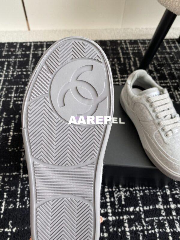 Replica Chanel 2024 Wool & Mixed Fibers Sneakers G46011 Grey 11