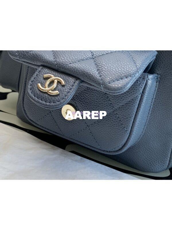 Replica Chanel Small Backpack Grained Shiny Calfskin AS4399 Denim 5