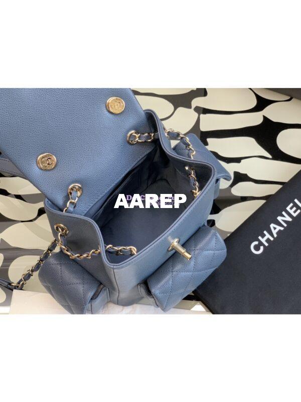 Replica Chanel Small Backpack Grained Shiny Calfskin AS4399 Denim 6
