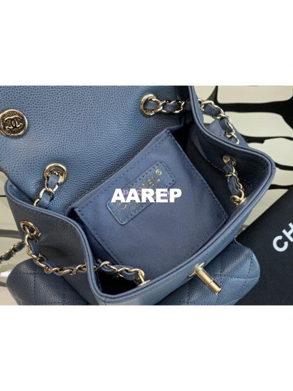 Replica Chanel Small Backpack Grained Shiny Calfskin AS4399 Denim 7