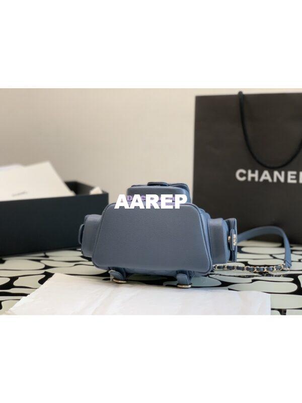 Replica Chanel Small Backpack Grained Shiny Calfskin AS4399 Denim 9