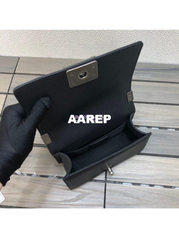 Replica Chanel Chevron Boy Flap Bag in Caviar Black 13