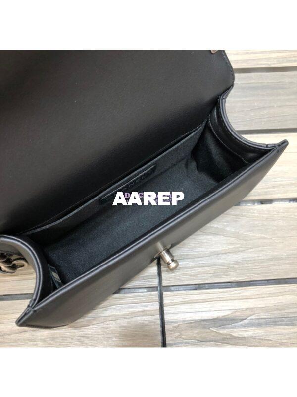 Replica Chanel Chevron Boy Flap Bag in Lambskin Black 12