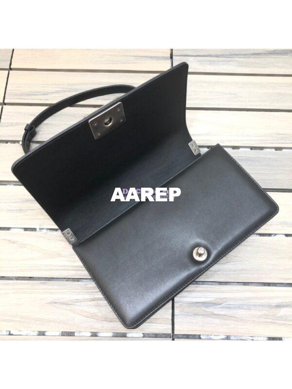 Replica Chanel Chevron Boy Flap Bag in Lambskin Black 21