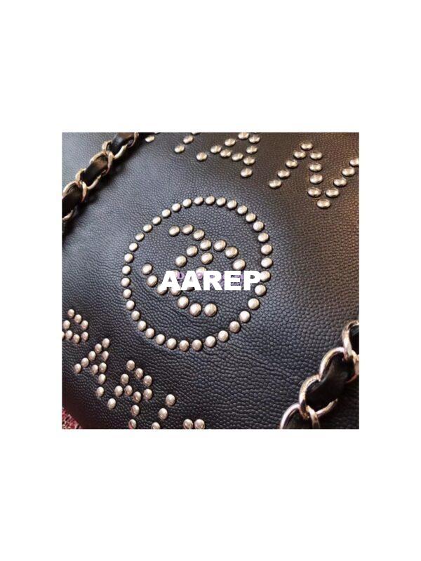Replica Chanel Studded black Calfskin Deauville Small Shopping Bag A57069 3